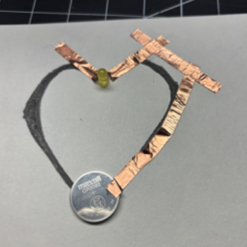 I gave up on the graphite and ended up trying to create a heart shaped circuit.