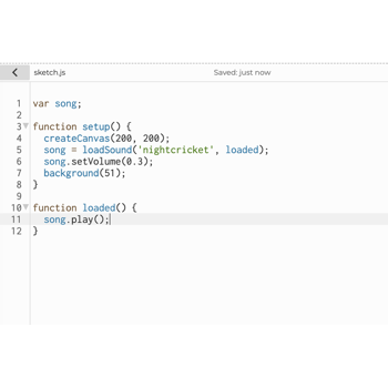 This code was meant to play the sound without a play button.