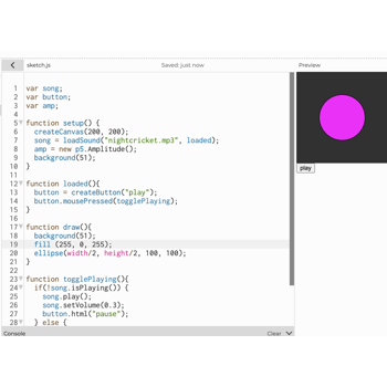 We want the ellipse to move with the sound, this was the first step, making the ellipse.