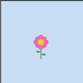 2D flower created with ellipses and reacts to keypad input.