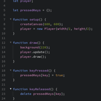 Code created with Steve's tutorials to make the moving squares.